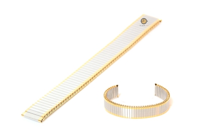 Watchstrap 18mm stainless steel flexible silver/gold
