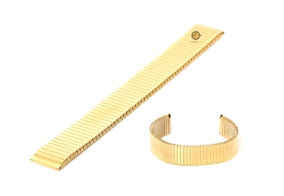 Watchstrap 18mm stainless steel flexible goud