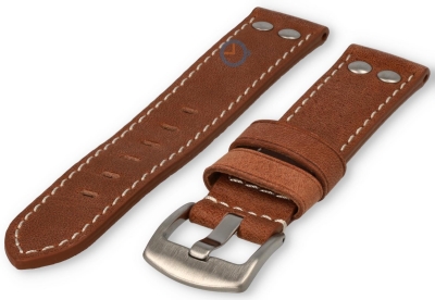 Watchstrap 24mm leather vintage brown