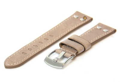Watchstrap 24mm leather vintage taupe