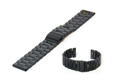 Watchstrap 22mm stainless steel matt black