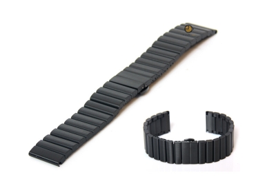 Watchstrap 22mm stainless steel matt black