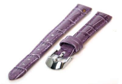 Watchstrap 12mm purple croco leather