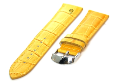 Watchstrap 18mm Yellow leather croco