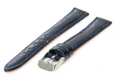 Watchstrap 14mm blue lizard leather