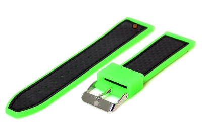 Watchstrap 22mm neon-green with black rubber