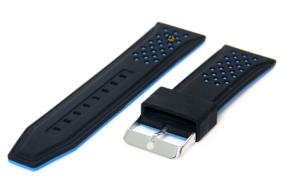 Watchstrap 26mm bicolor black-blue silicone