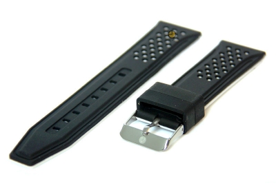Watchstrap 20mm black white silicone