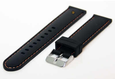 Watchstrap 20mm black-orange silicone