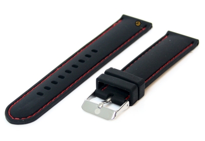 Watchstrap 18mm black-red silicone
