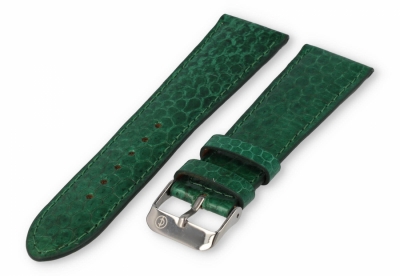 Watchstrap 22mm green snake leather