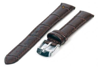 Watchstrap 12mm darkbrown leather croco