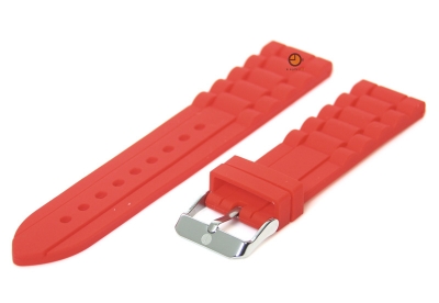Flexible watchstrap 24mm red silicone