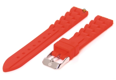 Flexible watchstrap 18mm red silicone