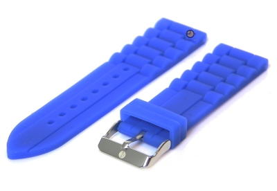 Flexible watchstrap 24mm blue silicone