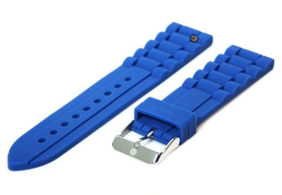 Flexible watchstrap 22mm blue silicone
