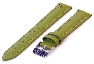 Watchstrap 12mm yellowgreen calf leather