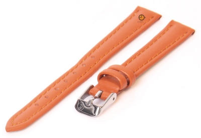 Watchstrap 12mm orange calf leather