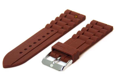 Flexible watchstrap 24mm brown silicone