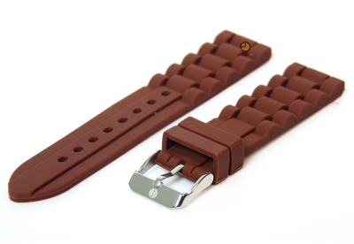 Flexible watchstrap 18mm brown silicone