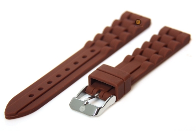 Flexible watchstrap 16mm brown silicone