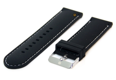 Watchstrap 24mm black-white silicone