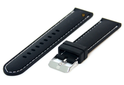 Watchstrap 20mm black-white silicone