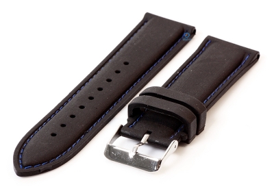 Watchstrap 24mm black-blue silicone