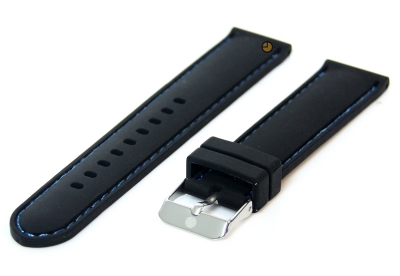 Watchstrap 20mm black-blue silicone