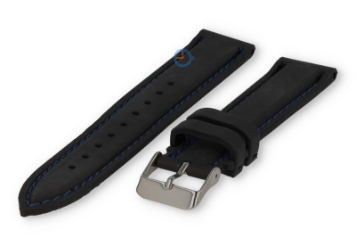 Watchstrap 20mm black-blue silicone