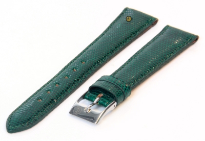 Watchstrap 18mm green lizard leather