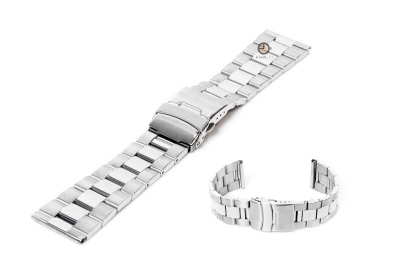 Watchstrap 22mm stainless steel silver