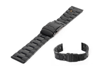 Watchstrap 22mm stainless steel black