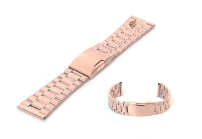 Watchstrap 23mm stainless steel matt/polished rose gold