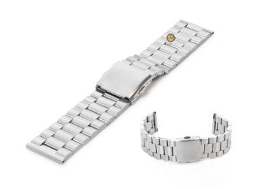 Watchstrap 23mm stainless steel silver