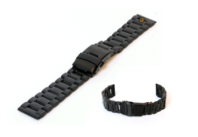 Watchstrap 18mm stainless steel matt/polished black