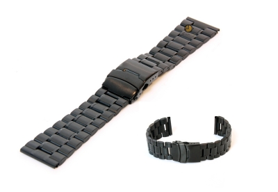 Watchstrap 22mm stainless steel black