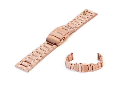 Watchstrap 18mm stainless steel matt/polished rose gold