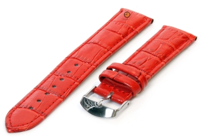 Watchstrap 18mm red leather