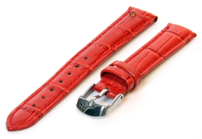 Watchstrap 12mm red leather