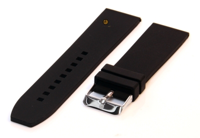 Watchstrap 24mm black silicone