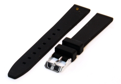 Watchstrap 16mm black silicone