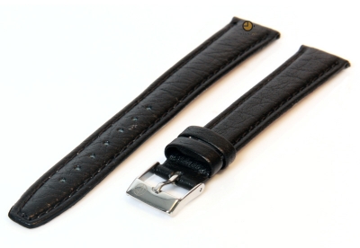 Watchstrap 14mm black leather XL