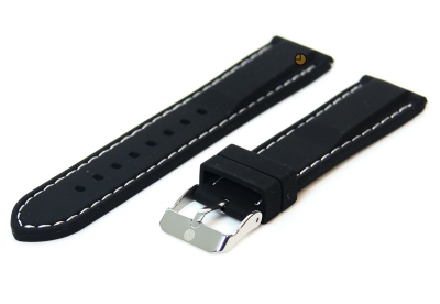 Watchstrap 18mm black-white silicone with quick release