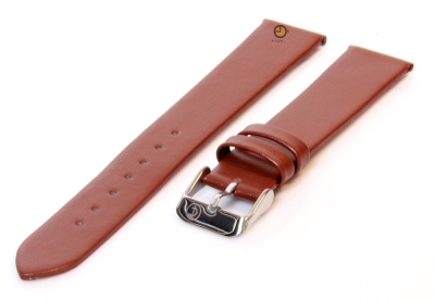 Seamless watchstrap 16mm brown leather