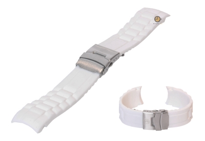 Silicone Rolex style watchstrap 24mm white