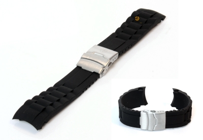 Silicone Rolex style watchstrap 24mm black
