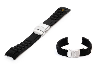Silicone Rolex style watchstrap 20mm black