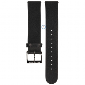 Mondaine 18mm watchstrap black red polished