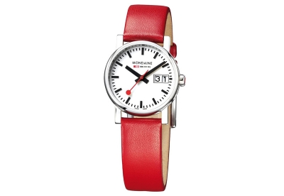 Mondaine 16mm watchstrap red polished